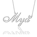 AOLO MYA Heart Name Necklace Silver Stainless Steel