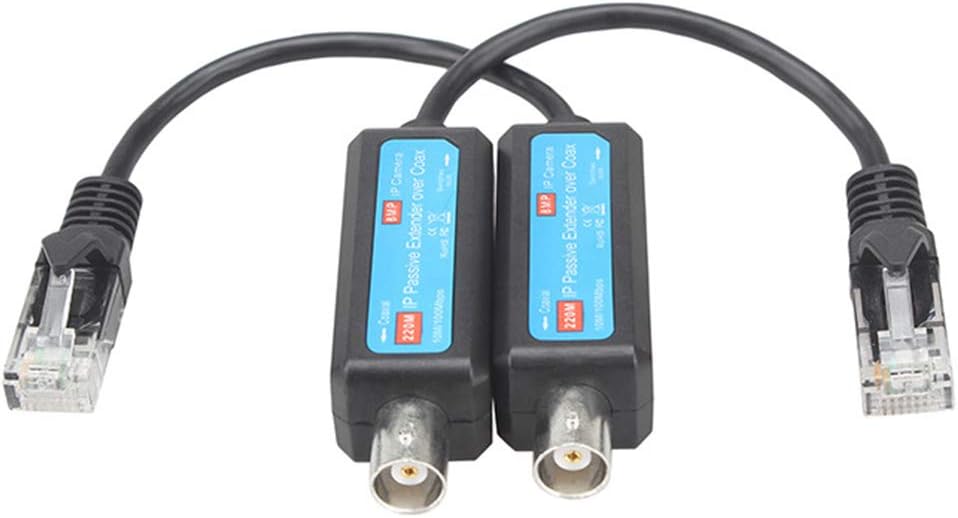 IP Passive Extender Ethernet Over Coax 1-CH, IP Network to Coaxial Transmitter IP Network Converter Fit CCTV Camera UTP RG59/RJ45 BNC Video Balun One Pair : Camera & Photo