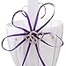 OurWarm 5pcs Wedding Guest Book Set Double Heart Rhinestone Bowknot Ribbon for Rustic Wedding Decorations, Guest Book + Pen set + Flower Basket + Ring Bearer Pillow + Garter White Cover