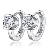 TraveT Women 925 Sterling Silver Earrings Fashion Small Women Fine Jewelry Angel Kiss Luxury Crystal Earrings