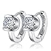 TraveT Women Earrings Fashion Small Women Fine Jewelry Angel Kiss Luxury Crystal Earrings Silver Plated Stud Earrings
