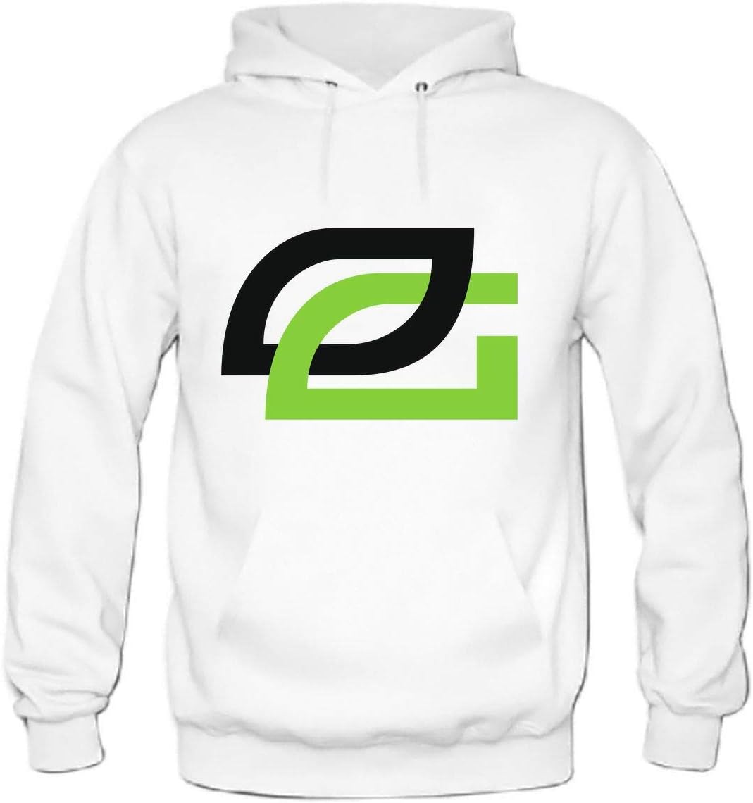 Optic Gaming Logo Sudadera con capucha para hombre, Blanco, Large