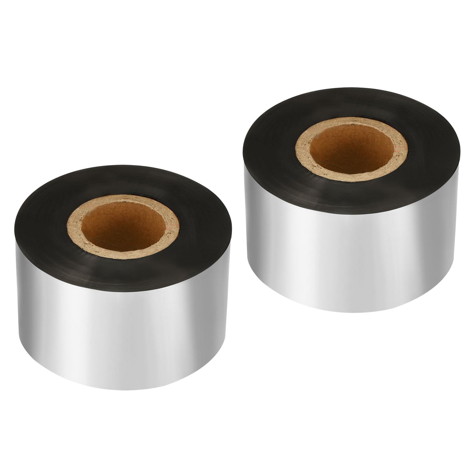 PATIKIL 1.18" x984' (30mmx300m) Wax Thermal Transfer Ribbon, 2 Roll 1" Core Ink Out Barcode Printer Ribbon for Printer Label Coated Paper Tag Printing, Black