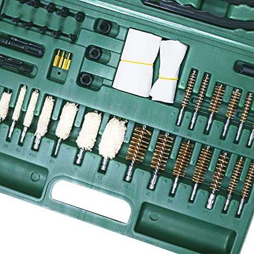 Tochiyoga Universal Gun Cleaning Kit for All Guns, Handgun Hunting Shooting Rifle Pistol Shot Gun Cleaning Kit W/Case Travel Size & Full Brass Rods