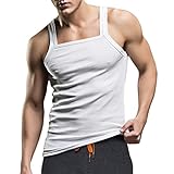 GOOTUCH Men`s Cotton Square Neck Tank Top Sport Tanks Camis