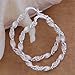 Foreverstore New Fashion Jewelry Declicate Classic Design Big 925 Plated Sterling Silver Hoop Earrings