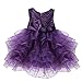 TiaoBug Baby Girls Flower Wedding Pageant Princess Bowknot Communion Party Dress Purple 9-12 Months