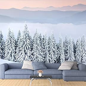 signwin Wall Mural Beautiful Winter Landscape Removable Self-Adhesive...
