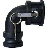 Camlock Fittings Type DA 2" Female Camlock &times; 2" Male Camlock | 90 Degree Elbow, Cam and Groove Hose Fittings, Polypropylene Cam and Groove Hose Fitting Kit, Cam Lock Hose Couplings