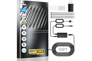 GOXIS 2024 Newest TV Antenna Indoor Smart Digital Up to 2000+ Miles-Amplified HD TV Antenna Outdoor for Local Channels with Amplifier and Signal Booster-52ft Coax HDTV Cable/AC Adapter-Support 8K 4K 1080p