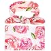 Newborn Baby Swaddle Blanket and Headband Value Set,Receiving Blankets, Pink Flower