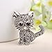 RoseSummer Jewelry Women's Crystal Cat Pin Brooch