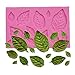 Wocuz Mini Rose Flower Leaves Vein Silicone Mold Gum Paste Fondant Mold Cake Border Cupcake Silicone Lace Mat Mold Decoration Tool, 3.9