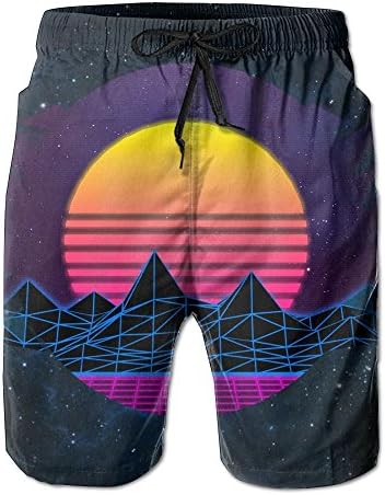 Retrowave 80's BG By Rafael-De-Jongh On DeviantArt Mens Quick Dry Swim Short With Pockets