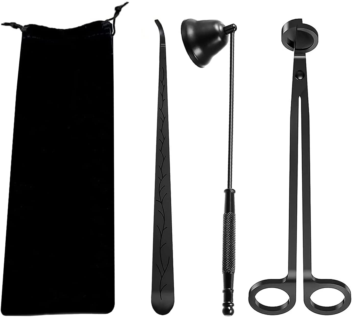 Canirologas 3 in 1 Candle Tools Set, Candle Wick Trimmer, Candle Cutter, Candle Snuffer, Candle Wick Dipper Accessory Set - Black