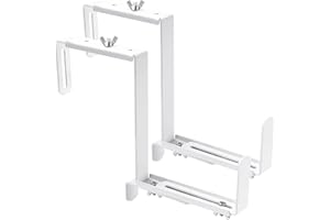VIVIKEN Planter Box Brackets, Adjustable Flower Box Brackets for Deck Railing, 2 Pack No Drill Window Box Bracket for Outdoor Planters-White
