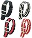 Nato Strap 4 Packs - 18mm 20mm 22mm Premium Ballistic Nylon Watch Bands Zulu Style with Stainless Steel Buckle (Black+Black Red+Black Khaki+Red Khaki, 20mm)