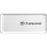 Transcend USB 3.0 SDHC/ SDXC/ microSDHC/ SDXC Card Reader, TS-RDF5W (White) | USB 3.1 Gen1, Card Viewer for SDXC, SDHC, SD, micro SDXC, micro SD, micro SDHC, TF, UHS-I Cards, White