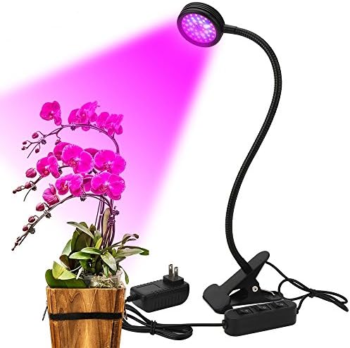 LED Grow Light,20W Multifunction LED Desk Lamp Clip Plant Grow Light 7 Level Adjustable Table Light 360° Flexible Gooseneck and Spring Clamp Plant Grow Bulb Night Light