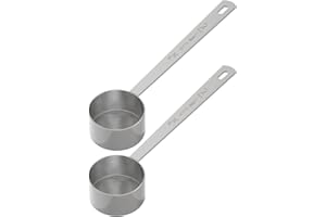 LEIFENY 2PCS 2 Tablespoon Coffee Scoop, Long Handle Measuring Spoon, Two tbsp (30ml, 1/8cup) Stainless Steel Scooper