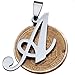 FUNRUN JEWELRY Womens Mens Stainless Steel Initial Letter Pendant Necklace,Letter A