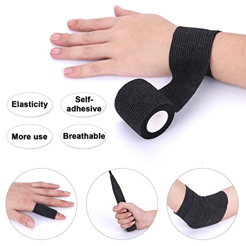 Self-Adhesive Cohesive Wrap Bandage Flexible Stretch Tape Athletic Strong Elastic First Aid Tape for Wrist, Ankle Sprains, Swelling 12 Packs, 2Inch X 5Yards