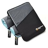 Fast Drying Microfiber Towel Set for Gym, Travel, Camping, Hair. Large Bath and Sports Towels + Compact Mesh Pack. Super Absorbent, Anti-Bacterial, Quick Dry Technology plus.