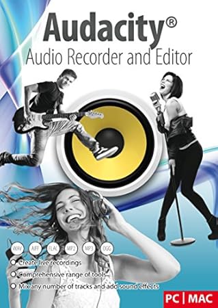 Audacity® Audio Recorder and Editor - Your professional sound studio for recording, editing and playing all common audio files: WAV, AIFF, FLAC, MP2, MP3, OGG Vorbis I For PC + Mac