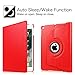 Fintie Rotating Case for iPad 6th / 5th Generation (2018/2017), iPad Air 2 / Air 1 (9.7 Inch) - 360 Degree Rotating Stand Cover Auto Sleep Wake, Red