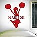 Custom Cheerleading Wall Decal, 0057, Personalized Cheerleader Wall Decal, Cheerleading Theme Wall Decal, Girls Room Vinyl Lettering