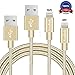 Aonlink iPhone Charger Cord, 2Pack 6FT 10FT Nylon Braided Lightning to USB Cable with Aluminum Connector for iPhone 7/7 Plus/6s/6s Plus/6/6Plus/5s/5c/5, iPad/iPod Models-Gold