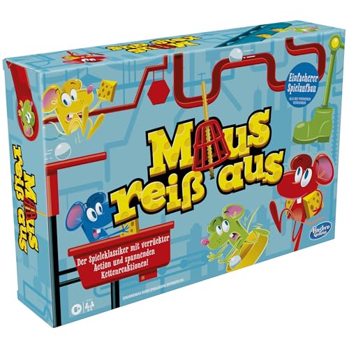 Maus reiß aus, Familienspiel für 2 bis 4 Spieler, klassischer Mulitplayer Brettspiel mit einfachem Spielaufbau für Kinder ab 6 Jahren, brettspiel für die Familie 4