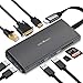 USB C HUB - 10-in-1 Type C Docking Station, 4K HDMI, 1080P VGA, 4 USB 3.0 Ports, 100W USB-C PD Fast Charge, SD & Micro SD Slot with 1 Ethernet Port, Compatible with All USB 3.1 Gen 2 Device