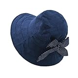 LETHMIK Summer Hats Ladies Casual Cotton Brimmed Hats Bowknot Beach Sun Hat