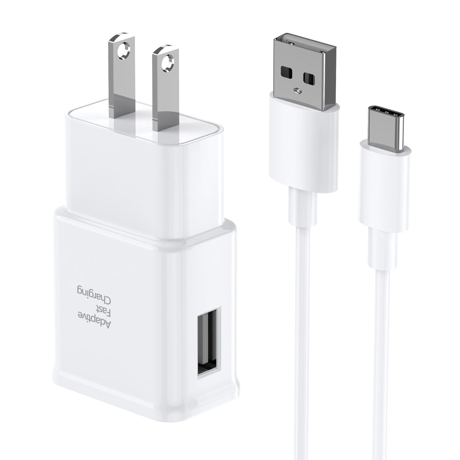 Fast Charger for Samsung Fast Charging Quick Charger USB Type C 6.6ft Cord Cable for Samsung Galaxy Phone S10/S9/S8/Plus/A51/A52/A53/S25/S24/S23/S22/S21/S20/Ultra/Note20/Note10/Note9/Note8/White