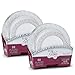 Laura Stein Designer Dinnerware Set of 64 Premium Plastic Wedding/Party Plates: White, Silver Rim. Set Includes 32 10.75