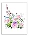 iDofas Floral Watercolor Pastel Flower Art Prints - Set of Four 8x10 Photos of Roses, Peonies, Lilacs, Dahlias, Cherry Blossoms and Delphiniums