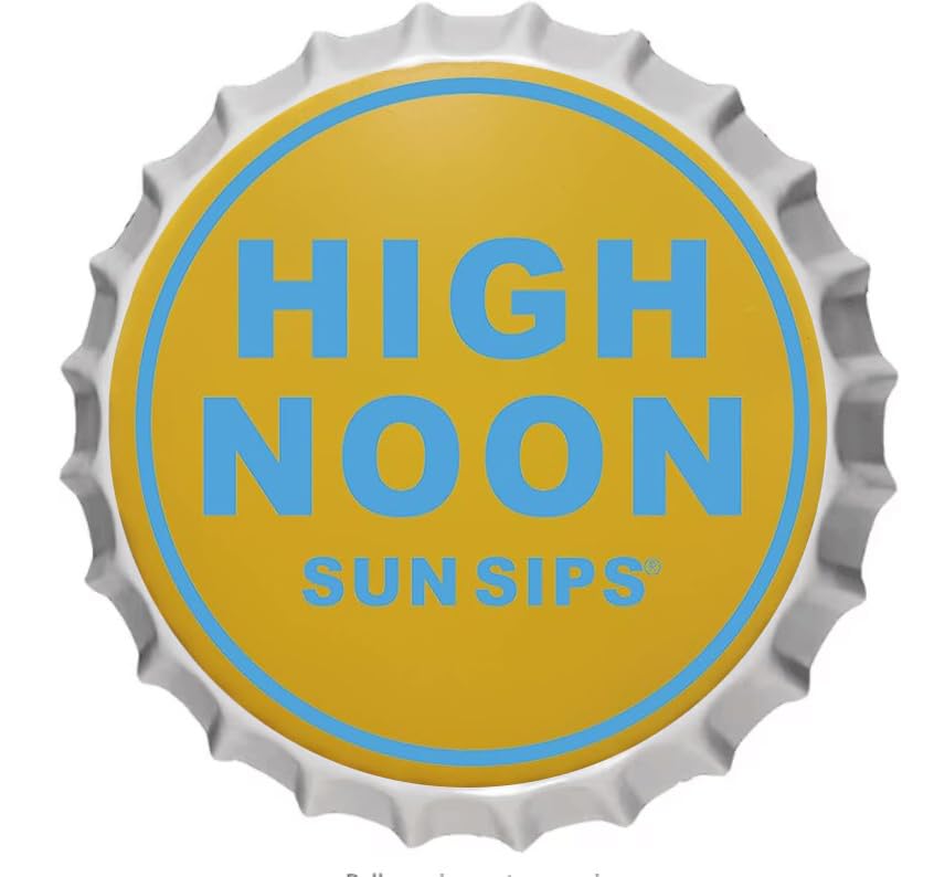 Photo 1 of Eletina Retro Metal Tin Sign High Noon Sun Sips Sign For Home Cave Garage Bar Cafe Wall Art Plaque Decoration Vintage Bottle Caps Poster Sign 13.8"" Inches