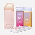 NEOMANN Roll on Wax Kit for Hair Removal with 2 Cartridge | 50 pcs Wax strips for Hair Removal-Pink