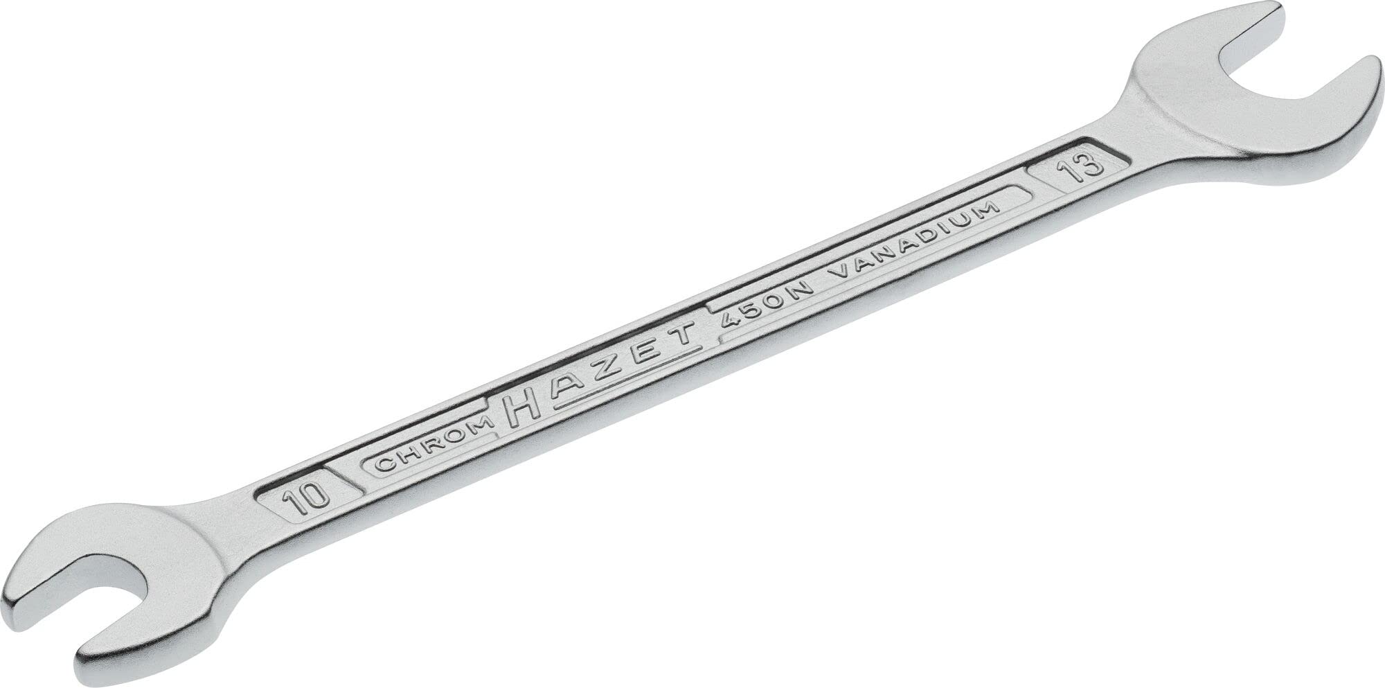 HAZET 450N-10X13 172 mm Hexagon Profile Double Open-End Wrench - Chrome-Plated