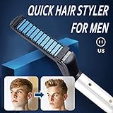 Adealink Professional Quick Hair Styler for Men Curling Iron Side Straighten Salon Hairdressing Comb