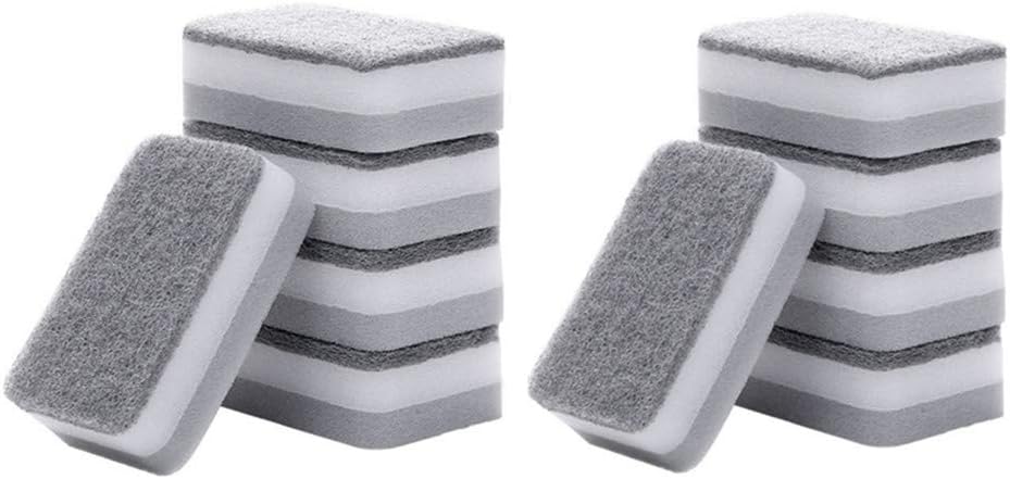Reusable Sponges for Dishes, Magic Cleaning Sponges Eraser Sponge, Non-Scratch Scrubbing Sponge for Kitchen Dish Wash And Bathroom Cleaning, Pack of 5,Gray,10PCS: Kitchen & Dining