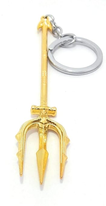 Key Era Trishul Lord Shiv Metal Keychain (Gold)