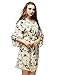 Skyfitting Women's Cotton Short Kimono Robe, Short Length Bridesmaid Robes Plus Size/38 Length Light Yellow