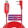 BAOFENG Programming Cable UV-5R/5RA/5R Plus/5RE, UV3R Plus, BF-888S, 5R EX, 5RX3, GA-2S, UV-82 (39-inch Mirkit Red, Version 2