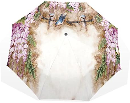 CCBHGY Birds UV Protection Lightweight Folding Sun/Rain umbrella for Business,Travel