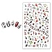 Halloween Nail Stickers, 3D Nail Tattoo Art Decals Decoration - 3 Sheets