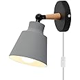FSLiving 1-Light Plug-in Wall Sconce Macaron Lighting Fixture Dimmable Wall Sconce Timing Wall Lamp Copper Lamp Holder With Matte Paint Body Bedside Lamp Bathroom Vanity Lights-Pink