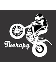 Automotive Parts and Accessories: Dirt Bike Therapy - Die Cut Vinyl Window Decal/Sticker for Car/Truck 6"x5.5" - Barking Sand Designs