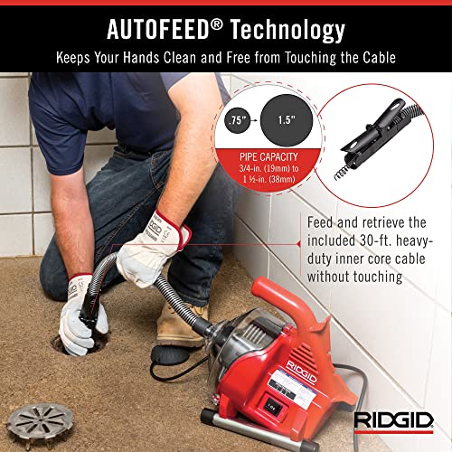 RIDGID PowerClear 120Volt Drain Cleaning Machine Kit for Tubs, Showers